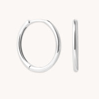 Earrings - Simple 12mm Hoops in Solid White Gold - Hoop Earrings - Astrid & Miyu