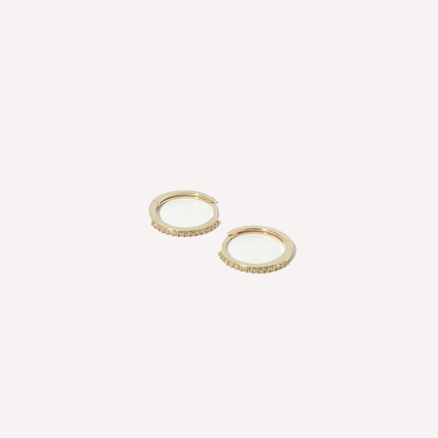April White Topaz - Topaz 12mm Hoops in Solid Gold - Hoop Earrings - Astrid & Miyu
