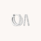 April White Topaz - Illusion Topaz Huggies in Solid White Gold - Hoop Earrings - Astrid & Miyu