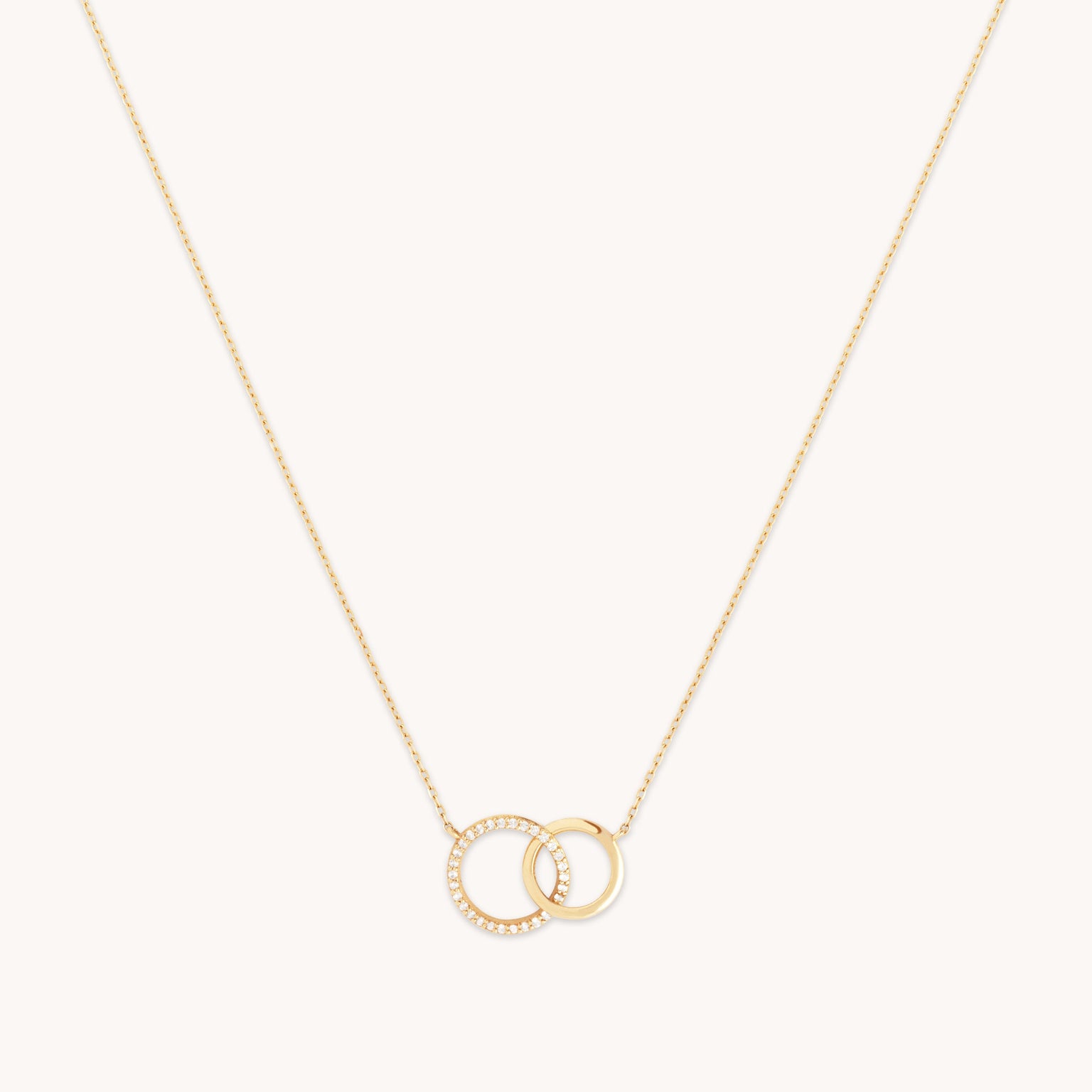 April White Topaz - Orbit Topaz Necklace in Solid Gold - Pendant Necklace - Astrid & Miyu