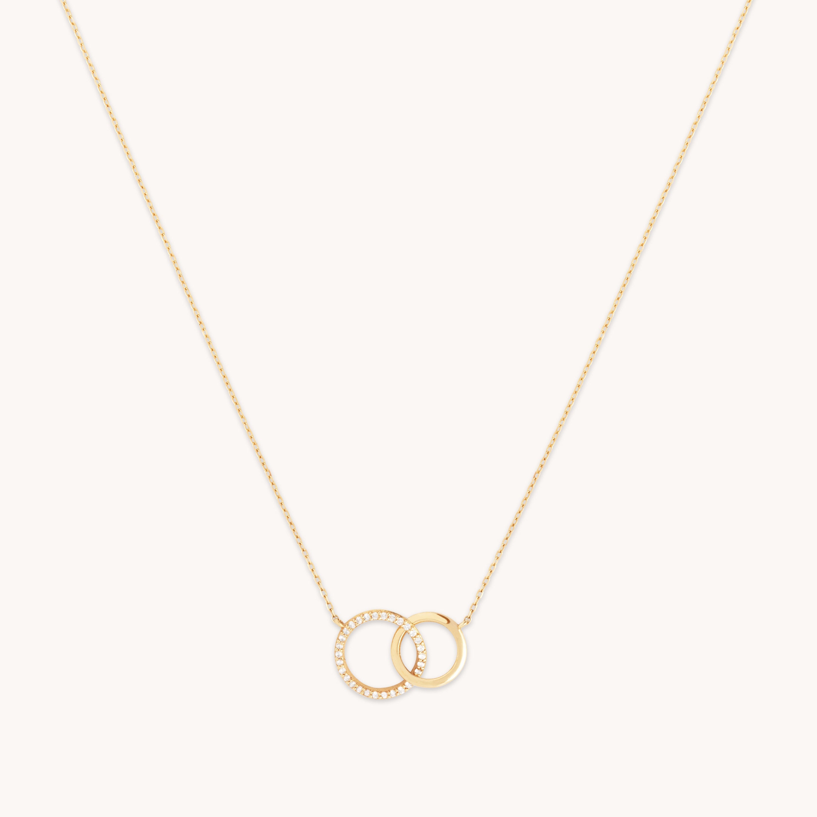 April White Topaz - Orbit Topaz Necklace in Solid Gold - Pendant Necklace - Astrid & Miyu