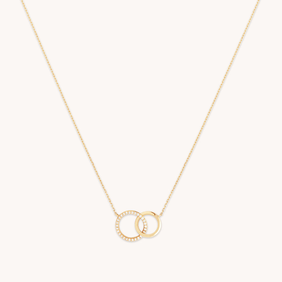 April White Topaz - Orbit Topaz Necklace in Solid Gold - Pendant Necklace - Astrid & Miyu
