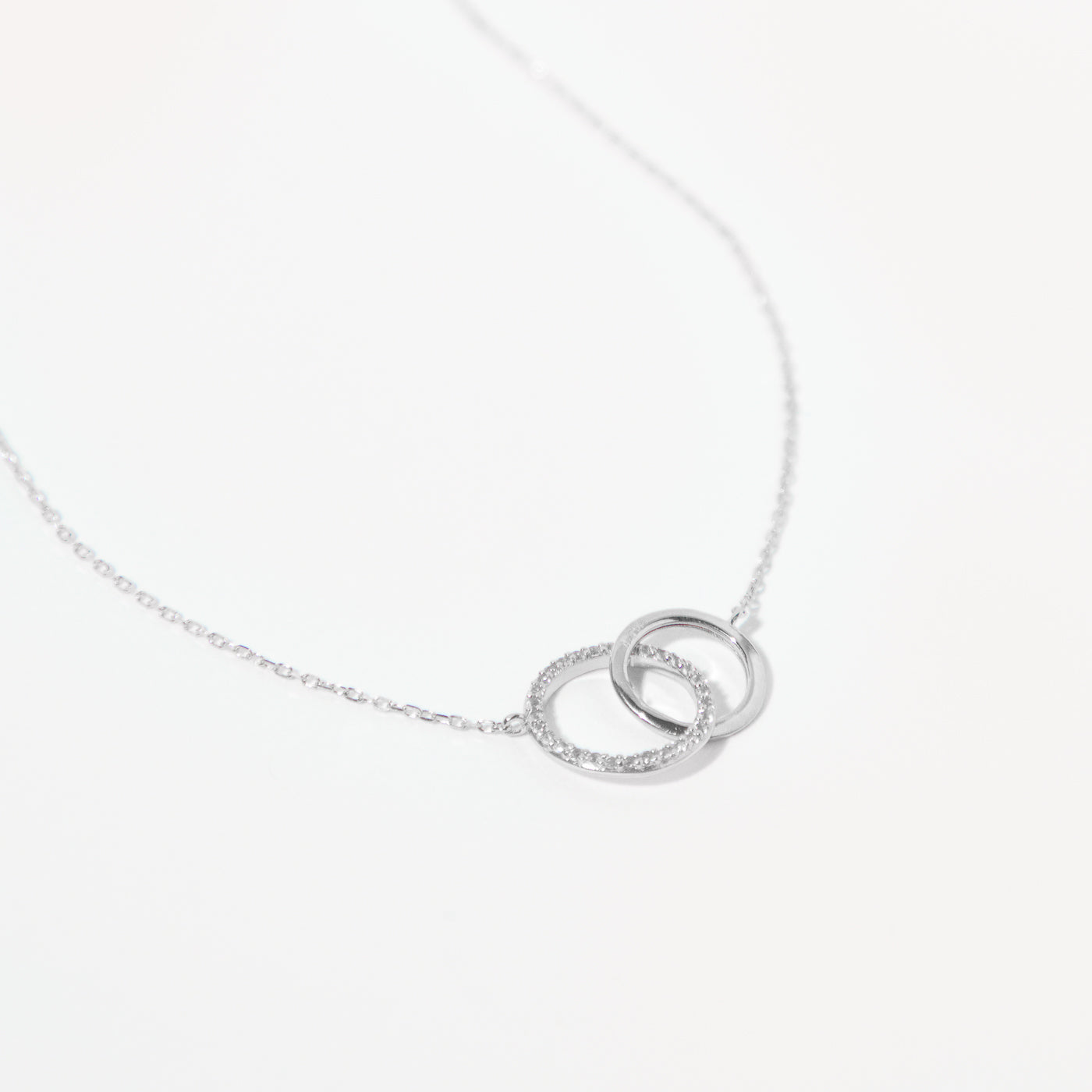 April White Topaz - Orbit Topaz Necklace in Solid White Gold - Pendant Necklace - Astrid & Miyu