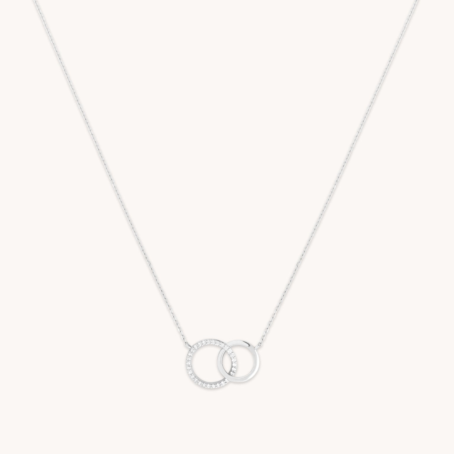 April White Topaz - Orbit Topaz Necklace in Solid White Gold - Pendant Necklace - Astrid & Miyu