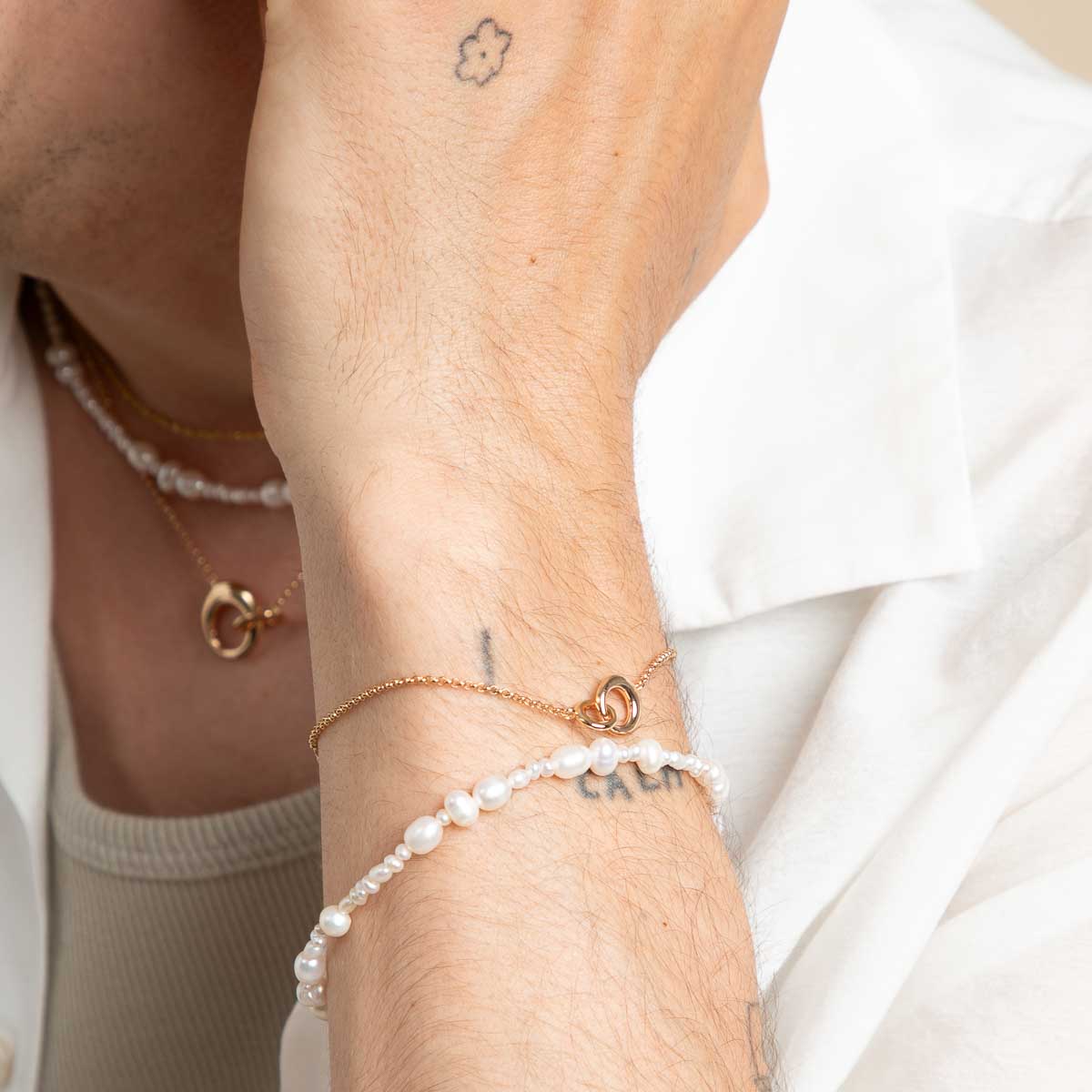 18k Gold Plated Jewellery - Dome Link Bracelet in Gold - Chain Bracelet - Astrid & Miyu