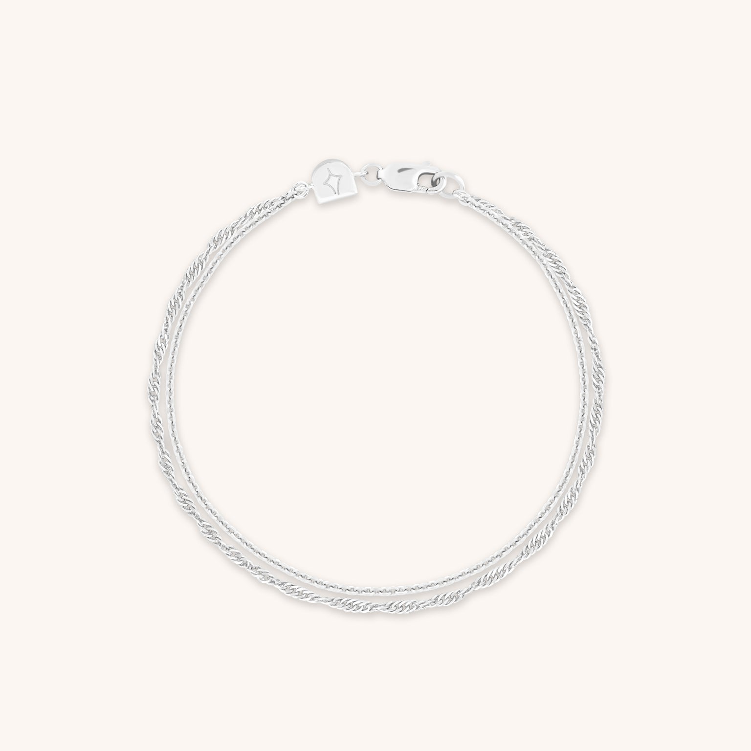 Bracelets - Illusion Twist Double Chain Bracelet in Silver - Chain Bracelet - Astrid & Miyu