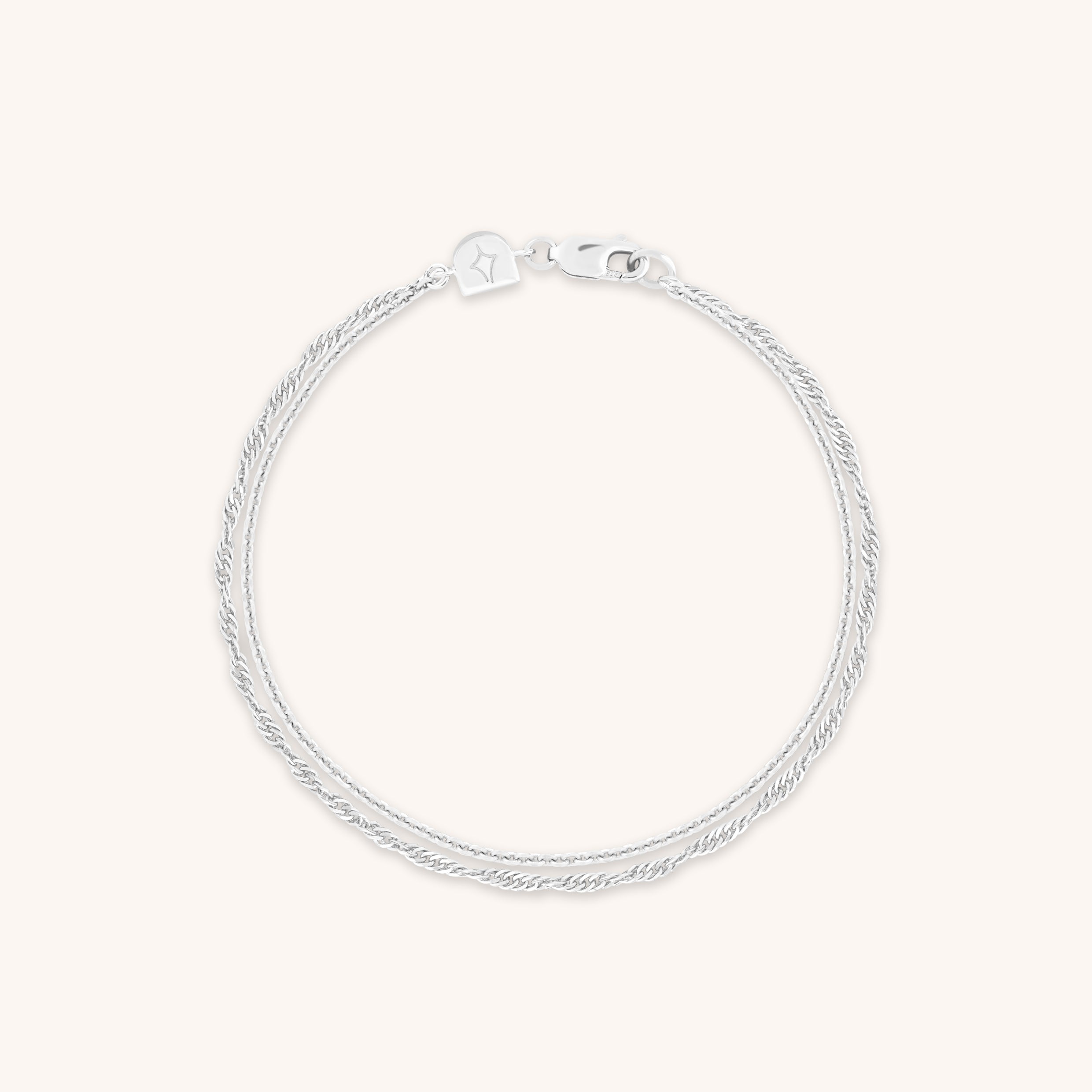Bracelets - Illusion Twist Double Chain Bracelet in Silver - Chain Bracelet - Astrid & Miyu