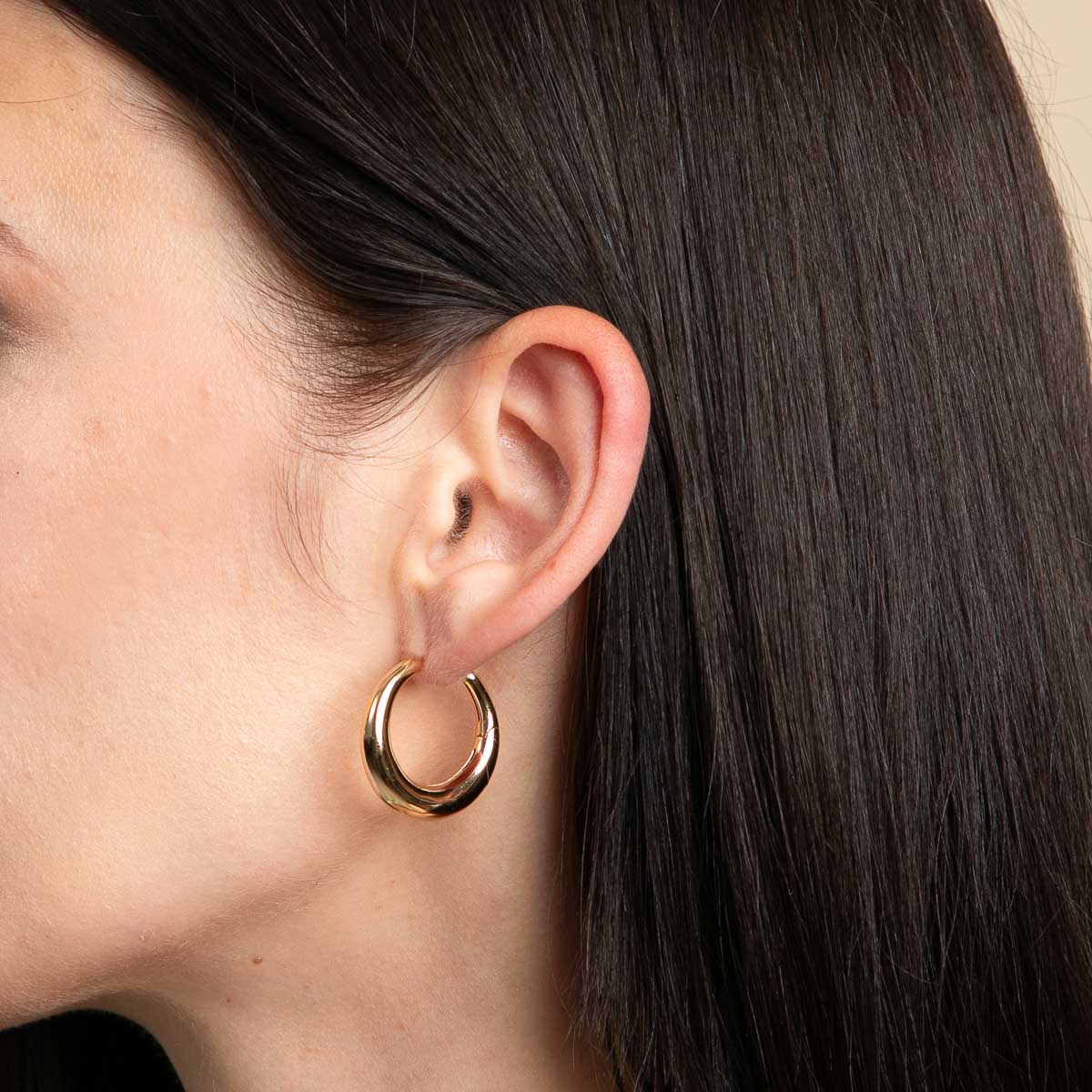 18k Gold Plated Jewellery - Dome Hoops in Gold - Hoop Earrings - Astrid & Miyu