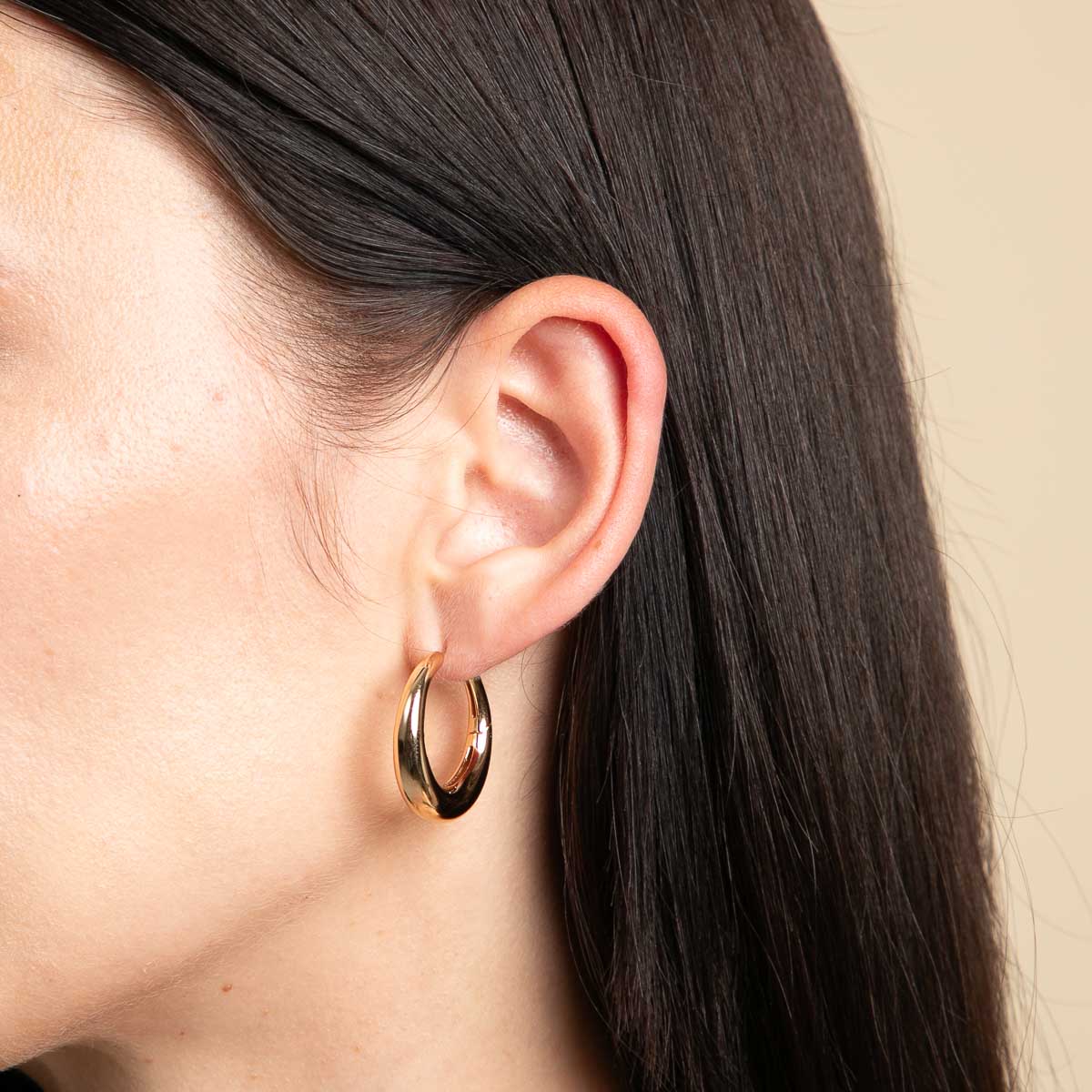 18k Gold Plated Jewellery - Dome Hoops in Gold - Hoop Earrings - Astrid & Miyu
