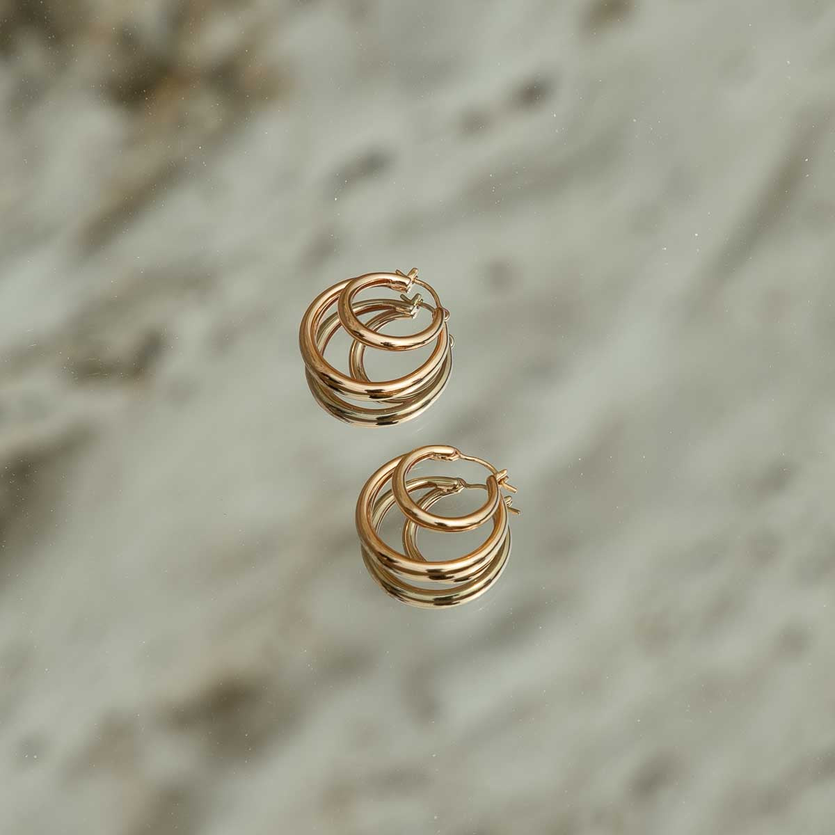 18k Gold Plated Jewellery - Illusion Dome Hoops in Gold - Hoop Earrings - Astrid & Miyu