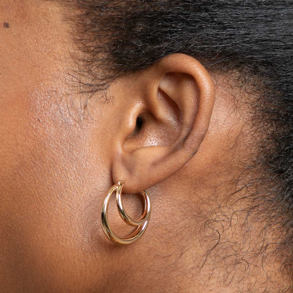 18k Gold Plated Jewellery - Illusion Dome Hoops in Gold - Hoop Earrings - Astrid & Miyu