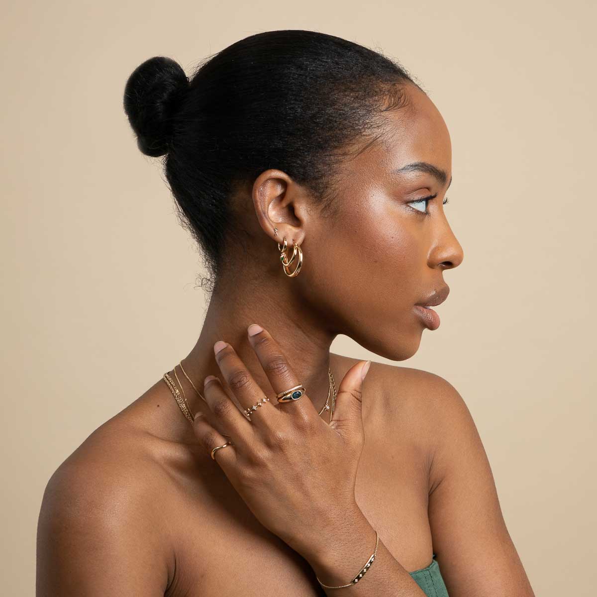 18k Gold Plated Jewellery - Illusion Dome Hoops in Gold - Hoop Earrings - Astrid & Miyu