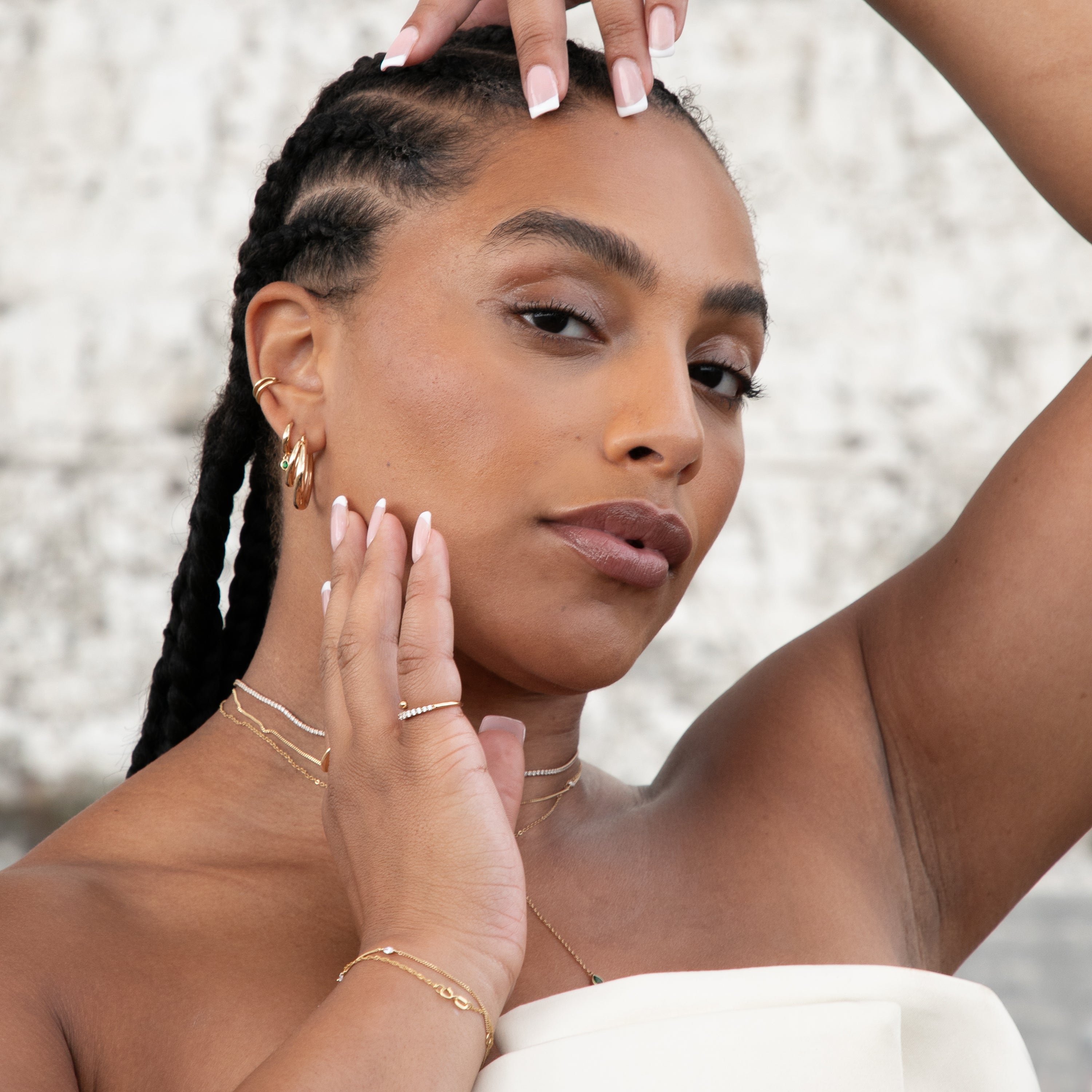 18k Gold Plated Jewellery - Illusion Dome Hoops in Gold - Hoop Earrings - Astrid & Miyu