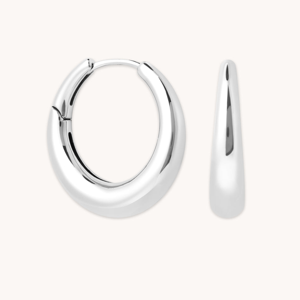 Earrings - Dome Hoops in Silver - Hoop Earrings - Astrid & Miyu
