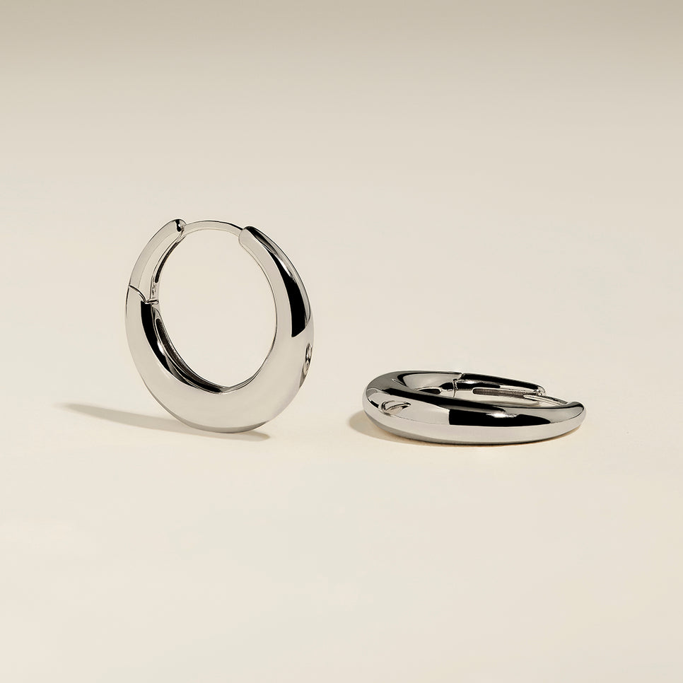 Dome Hoops in Silver