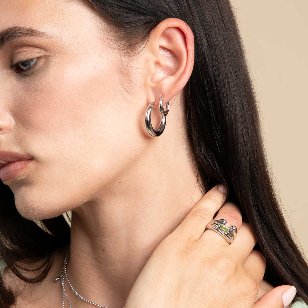 Earrings - Dome Hoops in Silver - Hoop Earrings - Astrid & Miyu