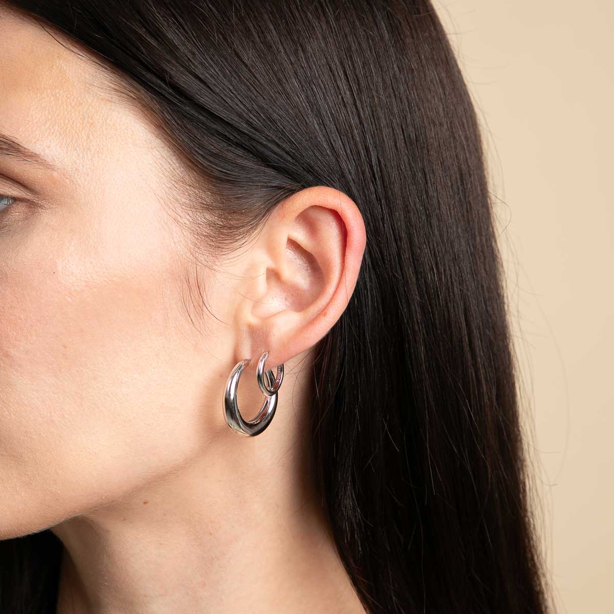 Earrings - Dome Hoops in Silver - Hoop Earrings - Astrid & Miyu