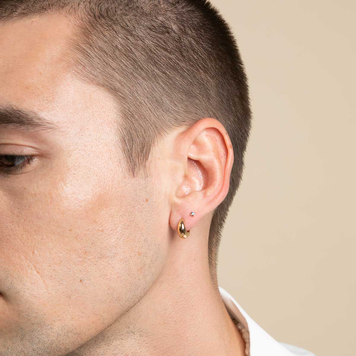 18k Gold Plated Jewellery - Dome Huggies in Gold - Huggies - Astrid & Miyu