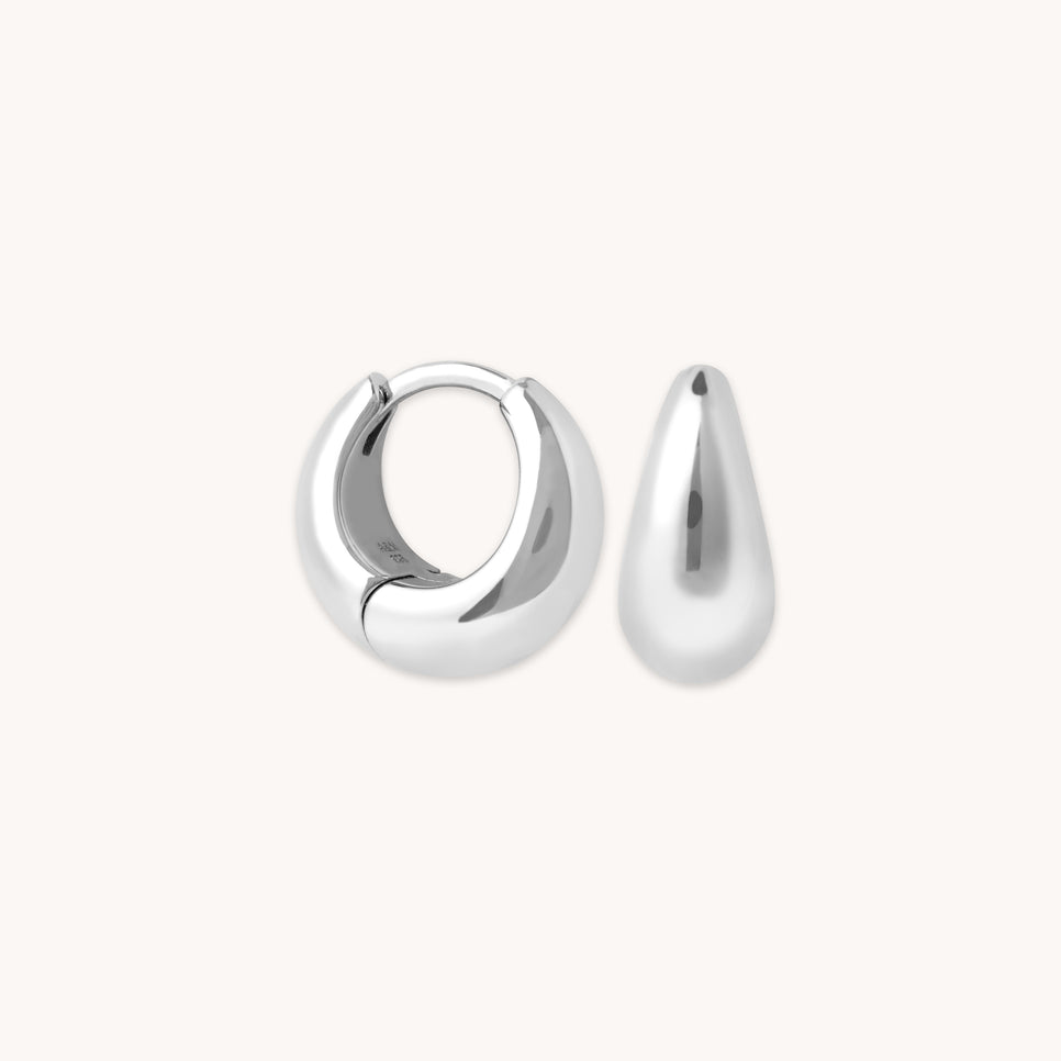 Earrings - Dome Huggies in Silver - Huggies - Astrid & Miyu