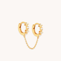 18k Gold Plated Jewellery - Cosmic Star Chain Huggies in Gold - Huggies - Astrid & Miyu