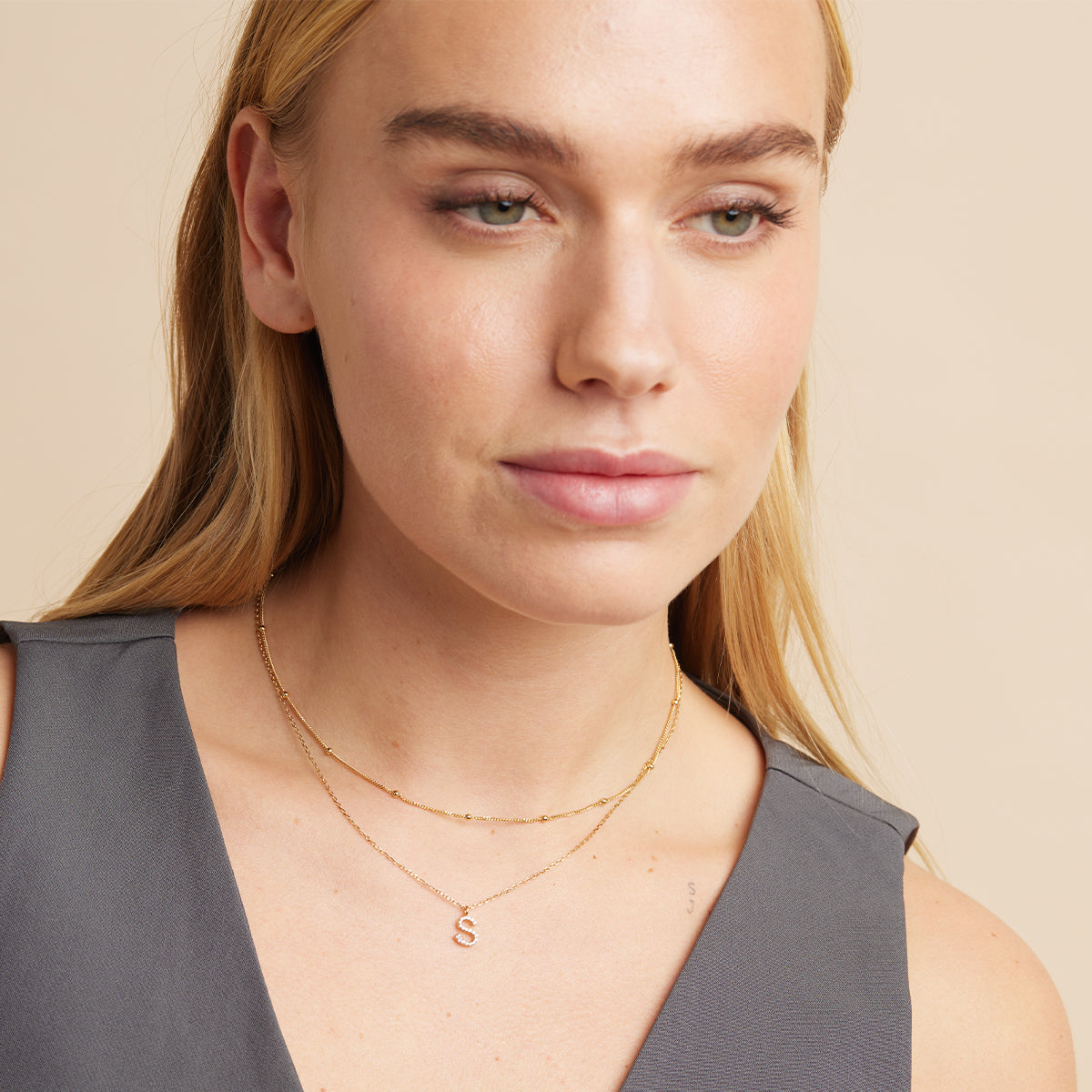 18k Gold Plated Jewellery - Essential Beaded Chain Necklace in Gold - Chain Necklace - Astrid & Miyu