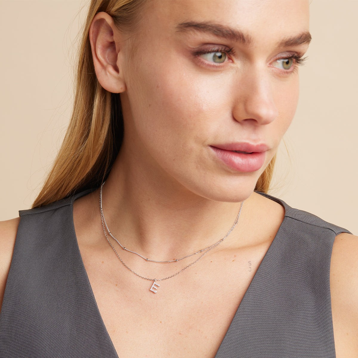 Charm Compatible Necklaces & Bracelets - Essential Beaded Chain Necklace in Silver - Chain Necklace - Astrid & Miyu