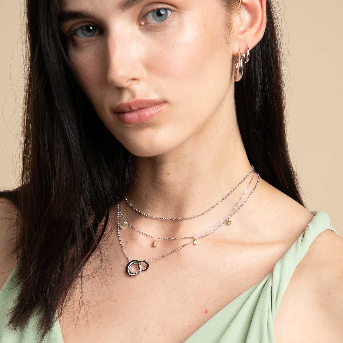 Necklaces & Bracelets - Dome Link Necklace in Silver - Pendant Necklace - Astrid & Miyu