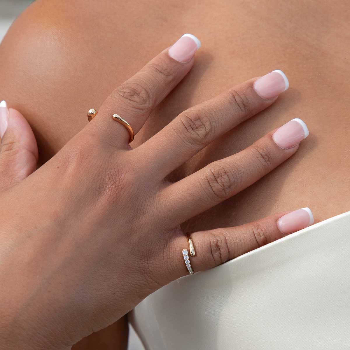 18k Gold Plated Jewellery - Molten Open Ring in Gold - Open Rings - Astrid & Miyu