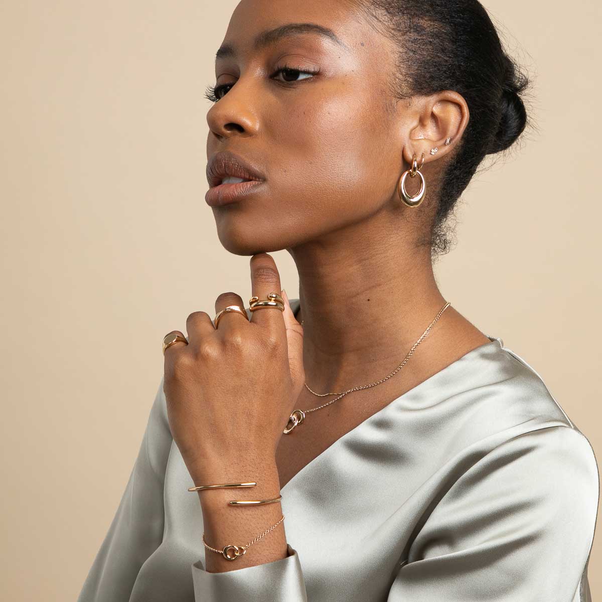 18k Gold Plated Jewellery - Molten Open Ring in Gold - Open Rings - Astrid & Miyu