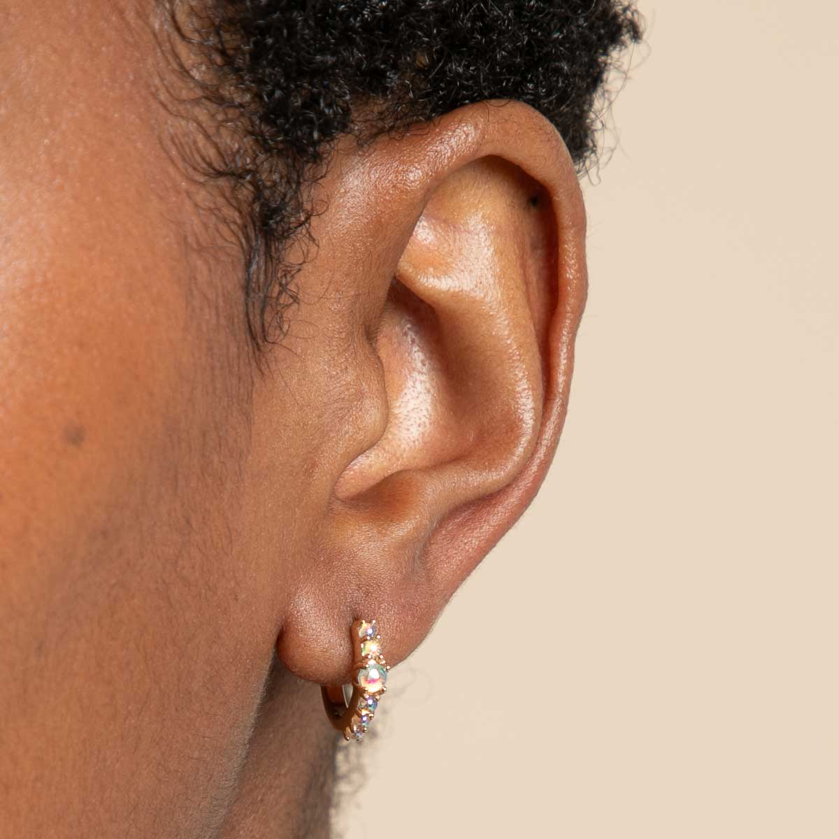 18k Gold Plated Jewellery - Moonstone Huggies in Gold - Huggies - Astrid & Miyu