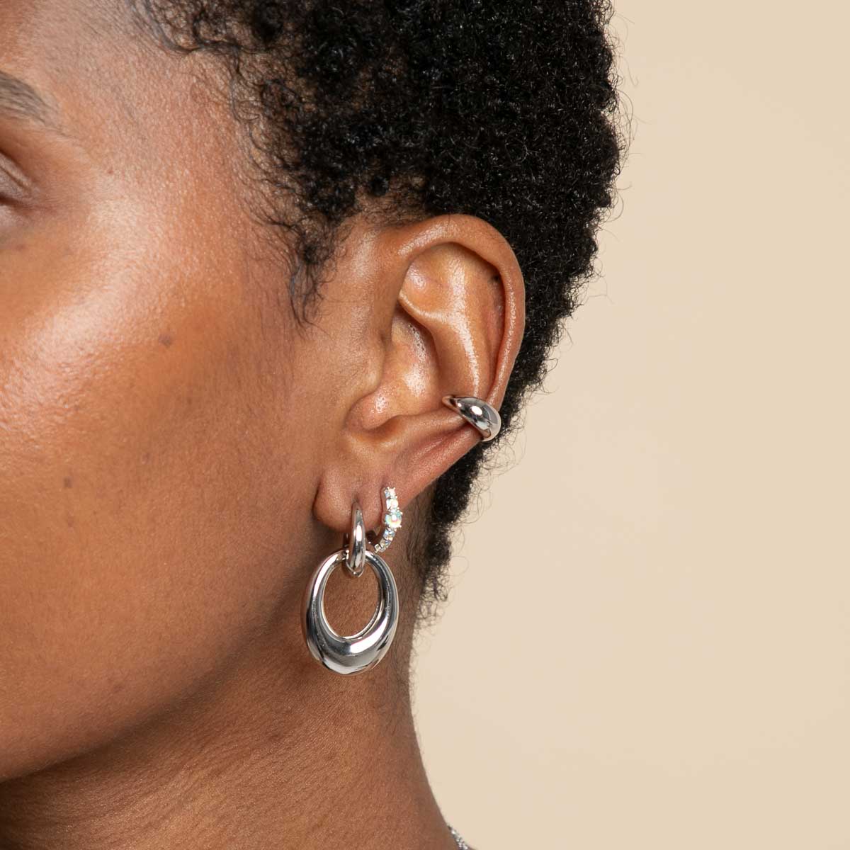 June Moonstone - Moonstone Huggies in Silver - Huggies - Astrid & Miyu