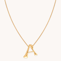 18k Gold Plated Jewellery - A Initial Bold Pendant Necklace in Gold - Pendant Necklace - Astrid & Miyu