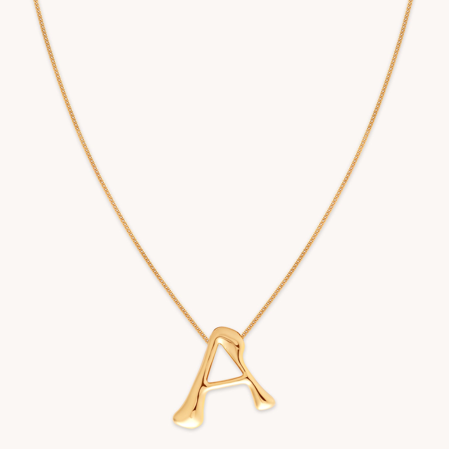 18k Gold Plated Jewellery - A Initial Bold Pendant Necklace in Gold - Pendant Necklace - Astrid & Miyu