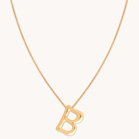 18k Gold Plated Jewellery - B Initial Bold Pendant Necklace in Gold - Pendant Necklace - Astrid & Miyu