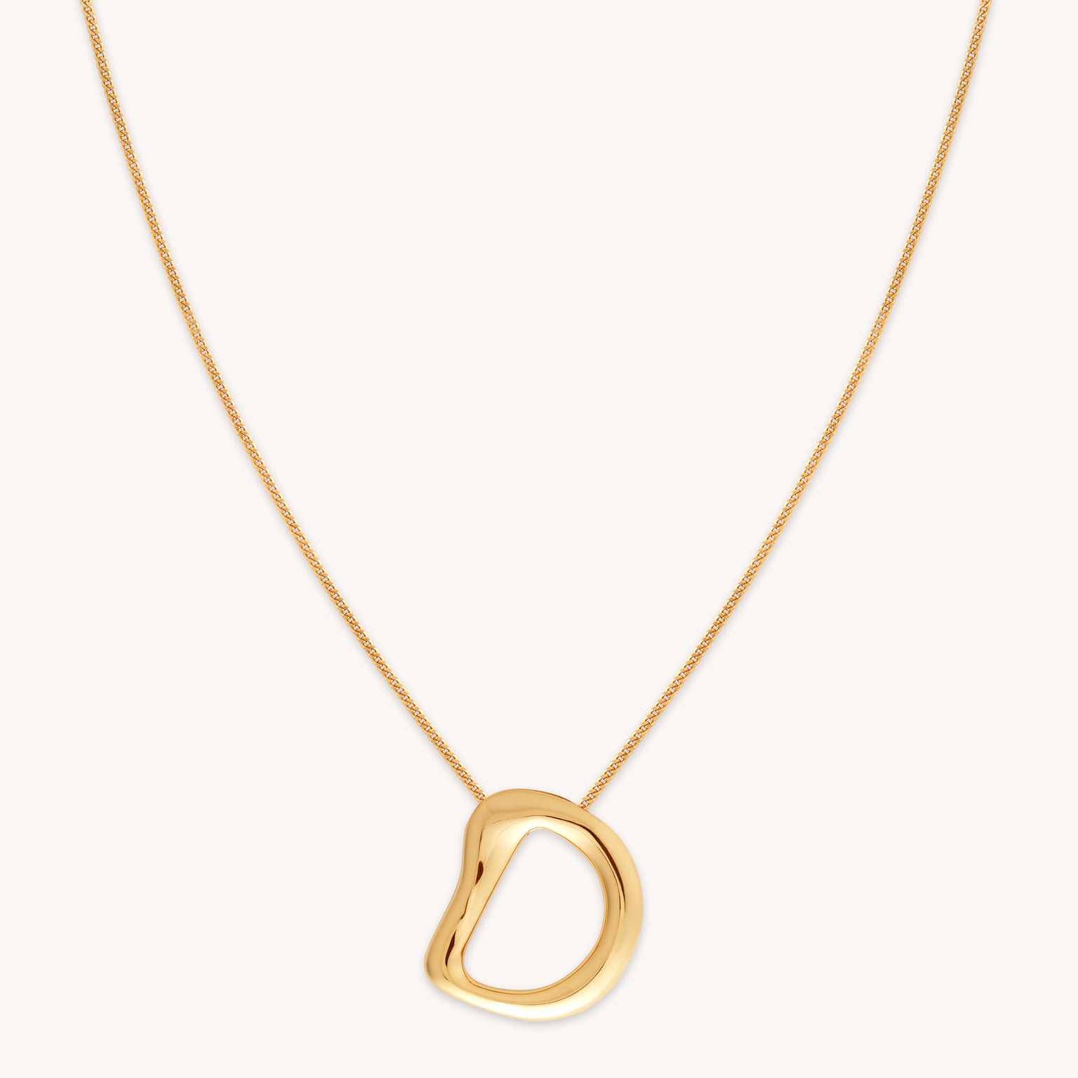 18k Gold Plated Jewellery - D Initial Bold Pendant Necklace in Gold - Pendant Necklace - Astrid & Miyu