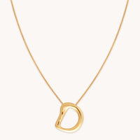 18k Gold Plated Jewellery - D Initial Bold Pendant Necklace in Gold - Pendant Necklace - Astrid & Miyu