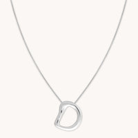 Initial Pendant Necklaces - D Initial Bold Pendant Necklace in Silver - Pendant Necklace - Astrid & Miyu