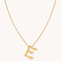 18k Gold Plated Jewellery - E Initial Bold Pendant Necklace in Gold - Pendant Necklace - Astrid & Miyu