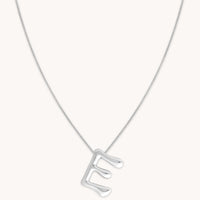 Initial Pendant Necklaces - E Initial Bold Pendant Necklace in Silver - Pendant Necklace - Astrid & Miyu