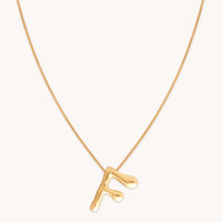 18k Gold Plated Jewellery - F Initial Bold Pendant Necklace in Gold - Pendant Necklace - Astrid & Miyu