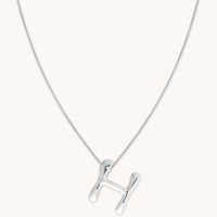 Necklaces & Bracelets - H Initial Bold Pendant Necklace in Silver - Pendant Necklace - Astrid & Miyu