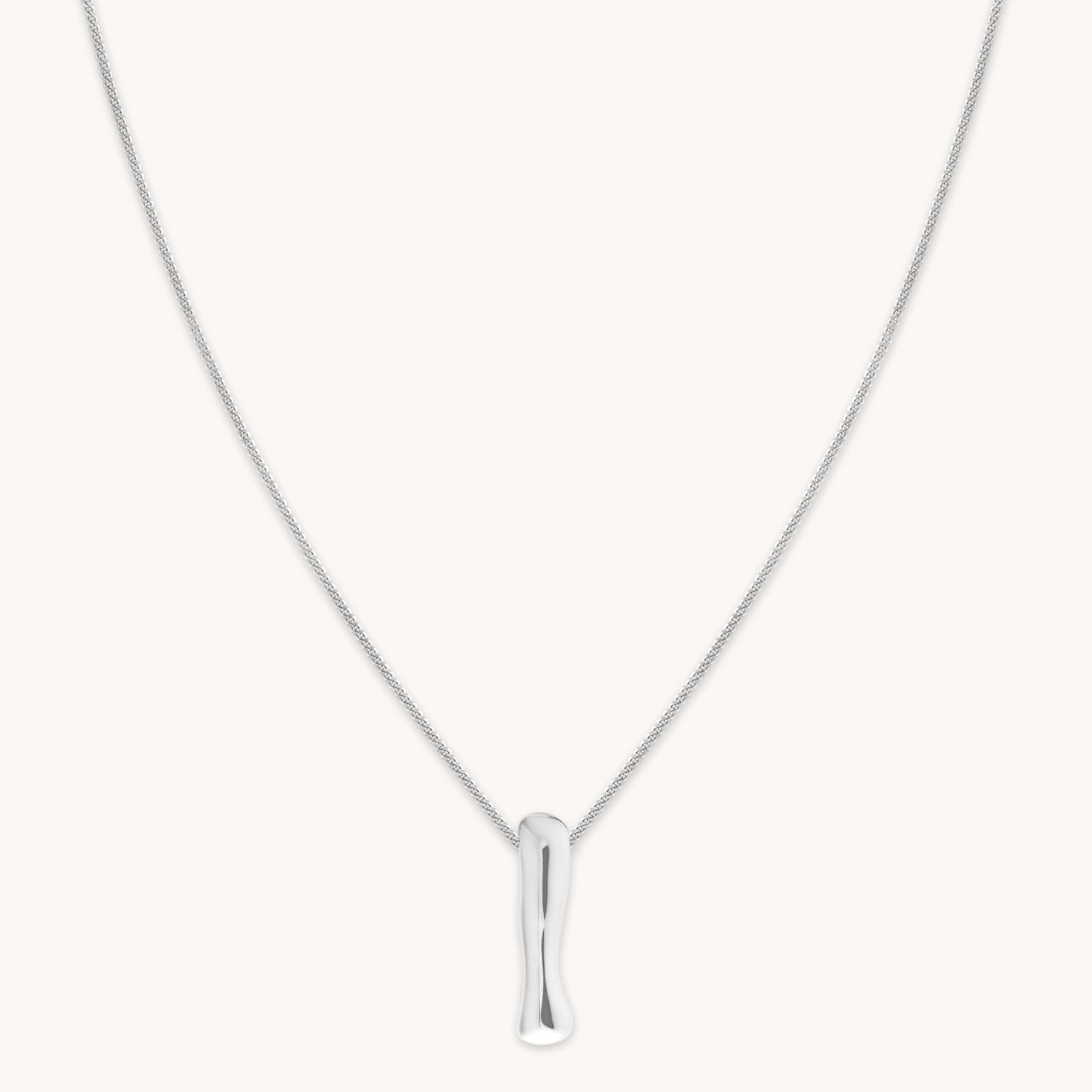 Necklaces & Bracelets - I Initial Bold Pendant Necklace in Silver - Pendant Necklace - Astrid & Miyu