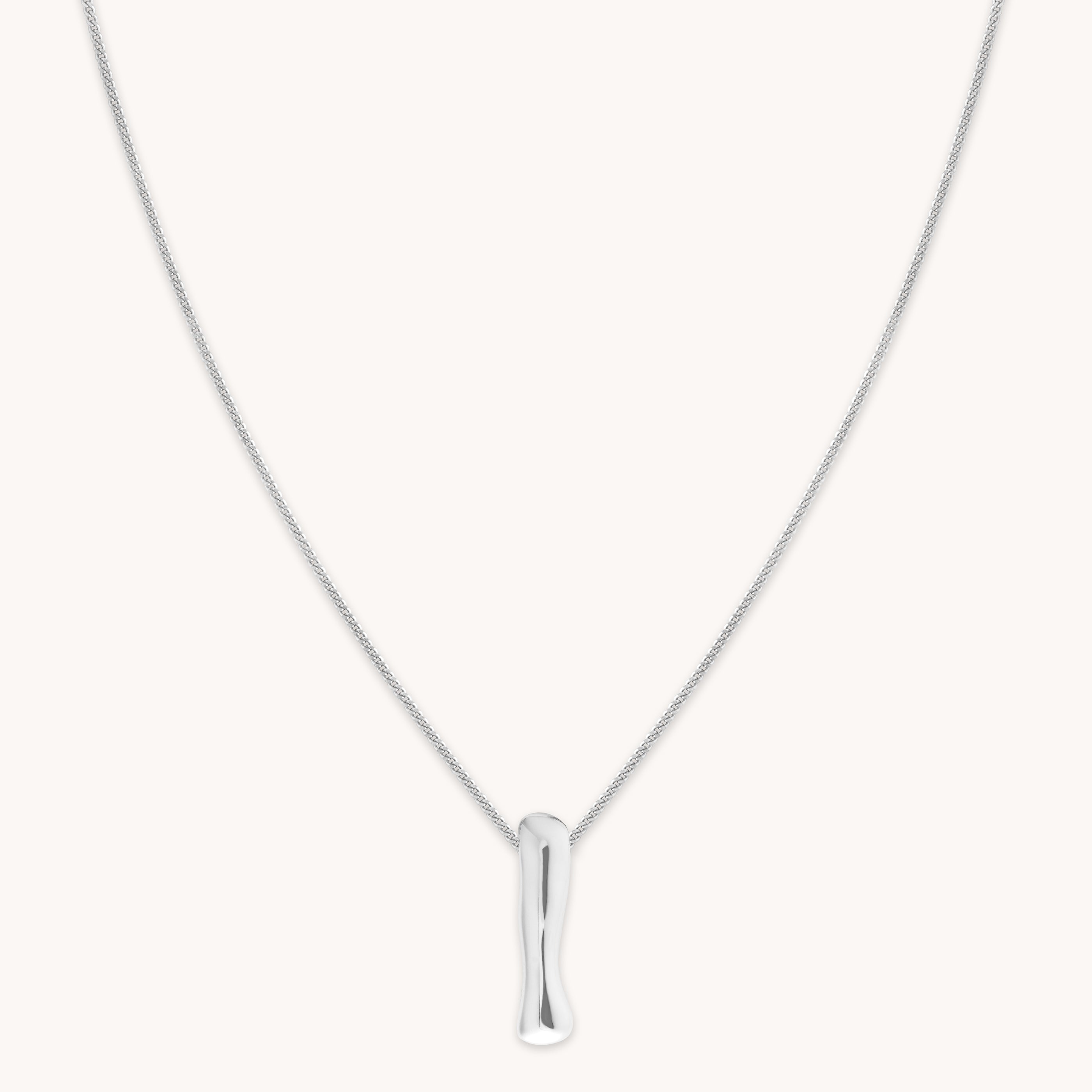 Necklaces & Bracelets - I Initial Bold Pendant Necklace in Silver - Pendant Necklace - Astrid & Miyu