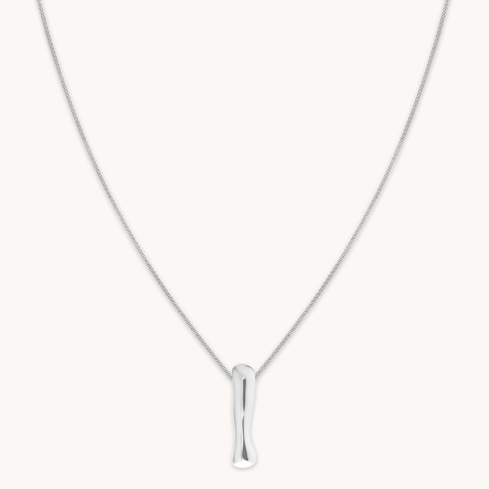 Necklaces & Bracelets - I Initial Bold Pendant Necklace in Silver - Pendant Necklace - Astrid & Miyu