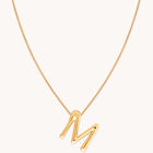 18k Gold Plated Jewellery - M Initial Bold Pendant Necklace in Gold - Pendant Necklace - Astrid & Miyu