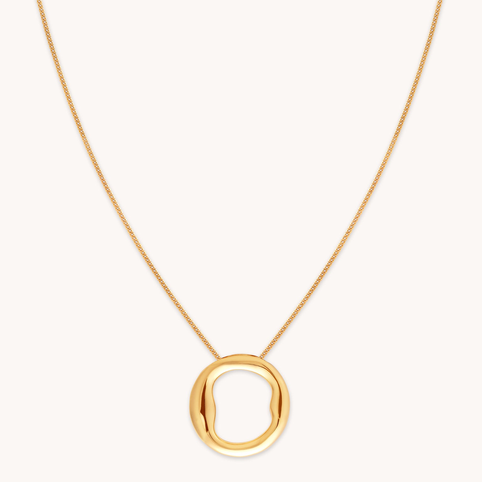 18k Gold Plated Jewellery - O Initial Bold Pendant Necklace in Gold - Pendant Necklace - Astrid & Miyu