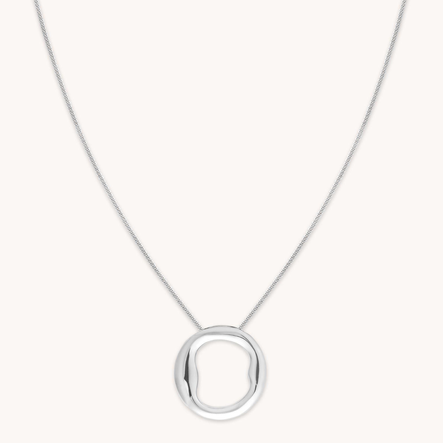 Necklaces & Bracelets - O Initial Bold Pendant Necklace in Silver - Pendant Necklace - Astrid & Miyu