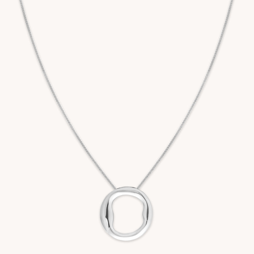 Necklaces & Bracelets - O Initial Bold Pendant Necklace in Silver - Pendant Necklace - Astrid & Miyu