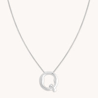Necklaces & Bracelets - Q Initial Bold Pendant Necklace in Silver - Pendant Necklace - Astrid & Miyu