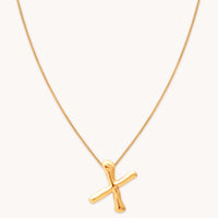 18k Gold Plated Jewellery - X Initial Bold Pendant Necklace in Gold - Pendant Necklace - Astrid & Miyu